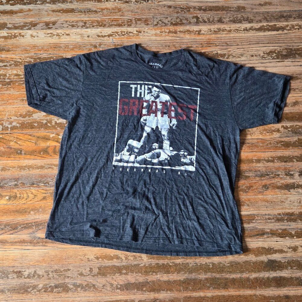 Muhammad Ali “The Greatest” Graphic T-Shirt –‎ Size 2XL Gray Boxing Legend Tee